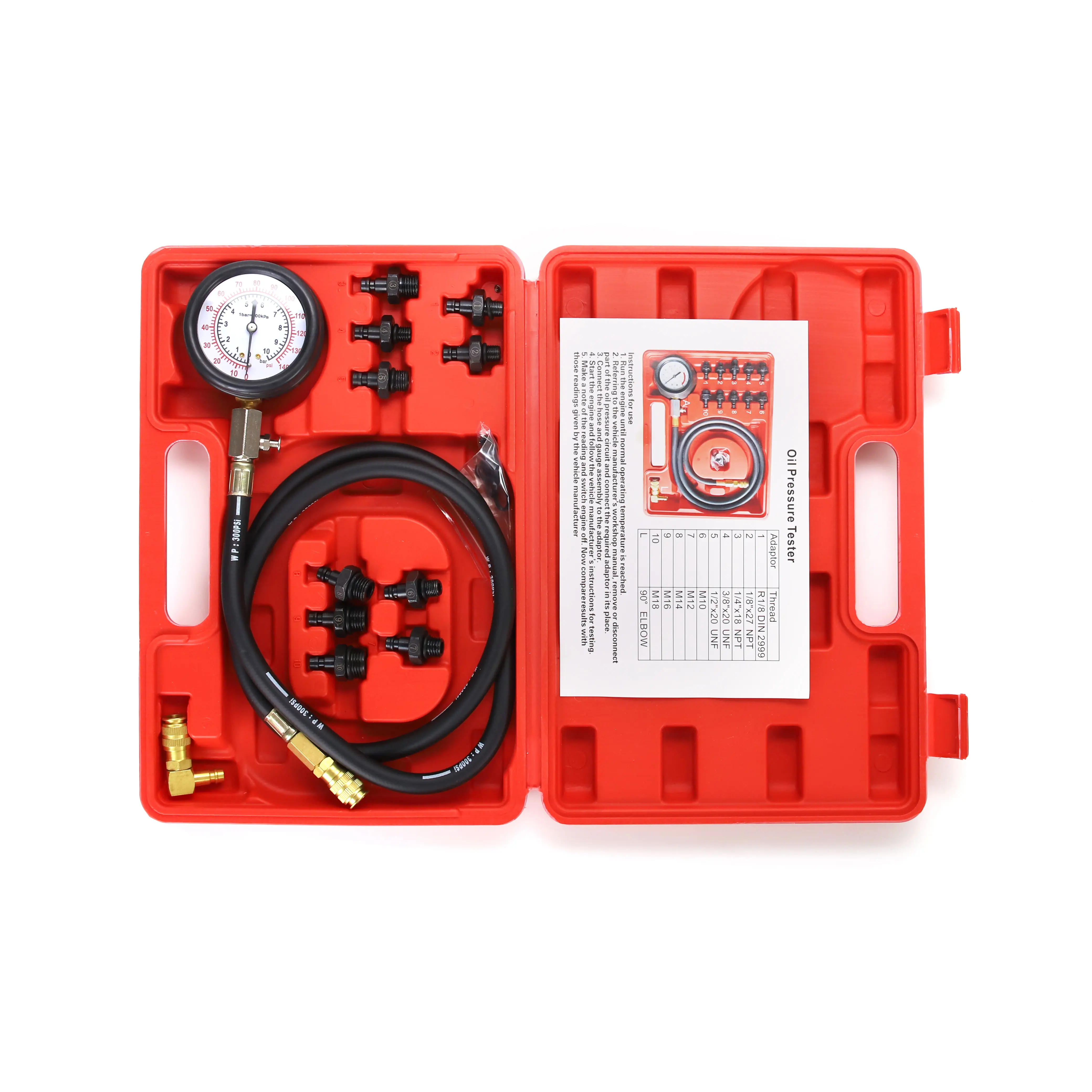 Auto Reparatie Tools Auto Multifunctionele Motor Oliedruk Tester Cilinder Compressiemeter Met Slang Adapters