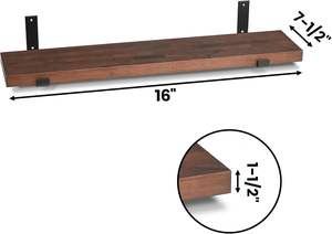 16x7.5x1.5 금속 벽 플로팅 선반 브래킷 침실, 욕실, 거실, 주방 - Product Image 5