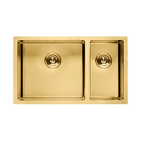 Évier double en acier inoxydable 304 brossé 57x44cm, 1 et 1/2 bac
