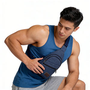 Sac de poitrine à fermeture éclair transversale pour <span class=keywords><strong>homme</strong></span>, grande capacité, tendance, décontracté, en toile, pour le sport de plein air, tendance, antivol, de haute qualité - Product Image 3