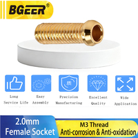 2.0mm Gold Plated Socket Female Connector with M3 Metal Threaded Copper Parts Screw Accessories for Teaching Instruments