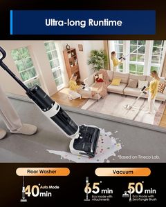เครื่องดูดฝุ่นอัจฉริยะ Floor ONE 5-in-1 แบบเปียก/แห้ง  วางราบได้ แห้งเร็ว ป้องกันการพันกัน  ทำความสะอาดพื้น ดูดฝุ่น ทำความสะอาดขอบสองด้าน 90+ Mi - Product Image 5