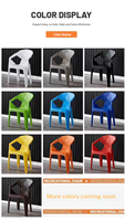 Chaise de salle à manger en plastique de qualité commerciale, durable, empilable, en PP, pour bistrot, fast-food, aire de restauration