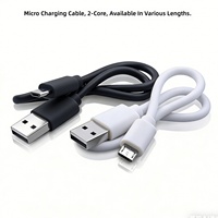 Câble de charge micro USB V8 Android en PVC 20 cm pour casque, haut-parleur, petit ventilateur, mixeur, cordon d'alimentation assorti