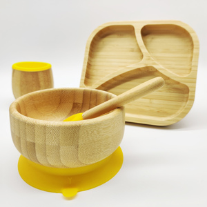 Bandeja de comedor de madera y bambú integrada dividida para bebés YCZM con ventosa de silicona - Product Image 4
