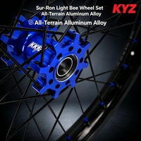 Kit de roues à rayons CNC KYZ 19x1.6 avant 16x1.85 arrière pour Sur-Ron Light Bee, en alliage d'aluminium anodisé bleu, tout-terrain, pour vélo électrique et dirt bike