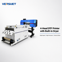 VERSIJET Advanced 4 Head Epson Heads Digital Integrated DTF T-Shirt Printer Otomatis Roll-To-Roll Tinta Pigmen Multiwarna Baru
