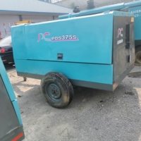 Compresseur d'air à vis diesel portable Air Man PDS375S de 375 CFM, modèle 2016, d'occasion, 7 BAR, pour plateforme de forage/mines/sablage