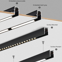 LOSO Projet d'intérieur moderne Système d'éclairage sur rail magnétique Magasin Hôtel Bureau Aluminium Éclairage sur rail LED encastré