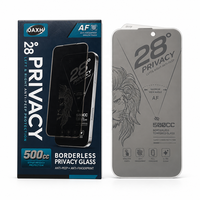 Protection d'écran en verre trempé anti-espion 28 pouces, dureté 9H, ultra-mince 0,4 mm, étanche, anti-traces de doigts, couverture intégrale