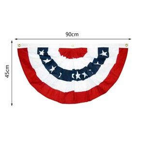Nuevas Decoraciones para el Día de la Independencia Americana, Bandera de Poliéster Impermeable Plegable en Forma de Media Luna, Adorno para Patio Exterior con Borde Festoneado - Product Image 6