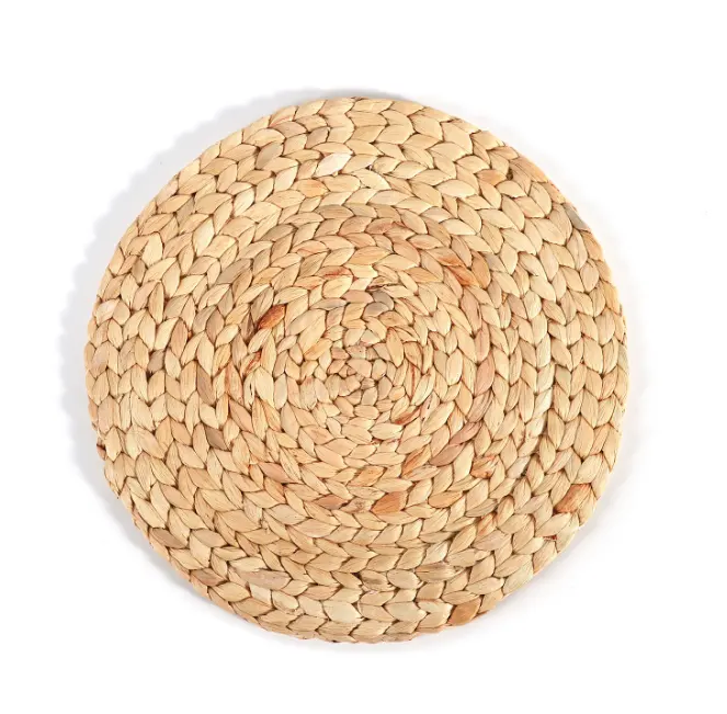 Natural Hand-Woven Water Hyacinth Round Braided Rattan Tablemats Woven Placemats