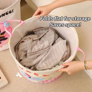 Panier à linge pliable en gros avec poignée, grande capacité, pour hôtel, commerce, dortoir, bac de rangement - Product Image 3