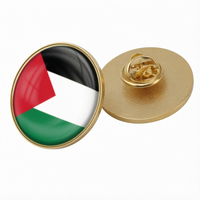 Épinglette en métal personnalisée avec drapeau palestinien, badge rond en émail pour vêtements, cadeau, souvenir