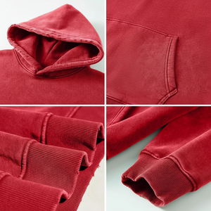 Sweat à capuche surdimensionné en molleton 100% coton pour homme, lavage à l'acide, épaules tombantes, coupe ample, hiver, imprimé personnalisé - Product Image 1