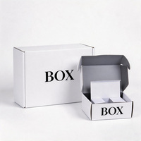 Boîte d'expédition en carton ondulé blanc et noir de luxe, livraison en 72h, impression personnalisée, emballage cadeau minimaliste et recyclable pour produits technologiques