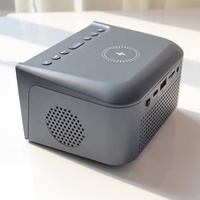 Speaker Portabel layar LCD 18W, pengisi daya nirkabel dengan jam Alarm Radio FM pengeras suara ganda