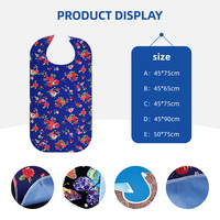 Bavoir adulte imprimé motif personnalisable en gros bavoir imperméable réutilisable protecteur de vêtements de salle à manger lavable