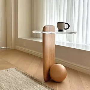 Lampe de sol en verre à effet d'ondulation avec table et table basse pour salon et chambre, lampe de rangement de style nordique américain, <span class=keywords><strong>Ambia</strong></span> - Product Image 1