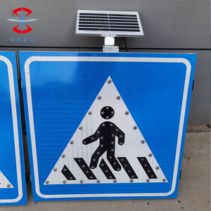 Năng lượng mặt trời an toàn đường bộ dấu hiệu nhấp nháy ánh sáng cảnh báo tín hiệu <span class=keywords><strong>LED</strong></span> giao thông dừng đăng ký cho người đi bộ trong crosswalk dấu hiệu - Product Image 2