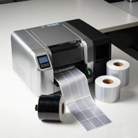 Etiquetas en Rollo de PVC Plateado Mate para Transferencia Térmica, Impermeables, para Códigos de Barras, Inventario de Activos, para Equipos Industriales