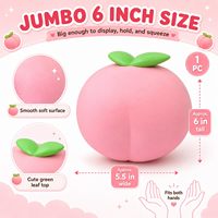 Balle anti-stress géante en TPR souple en forme de pêche, à remontée lente, 6 pouces, boîte surprise, jouet sensoriel fantaisie, cadeau de fête ou de bureau