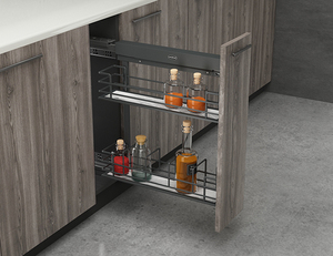 Commercial Storage <b>Shelving</b> With Hardware Base Cabinet Pull Out <b>Wire</b> <b>Rack</b> Dark Gray Laminate 30kg For Corporate Office - Product Image 1