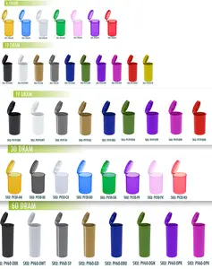 13 Dram Colorful Pop Top Plastic Bottle Pop Top Containers Plastic Pop Top Vials Pop Top Plastic Hinged Lid Vial