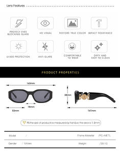 Шестиугольные солнцезащитные очки новый стиль индивидуальный логотип солнцезащитные очки женские мужские брендовые солнцезащитные очки оптом - Product Image 2