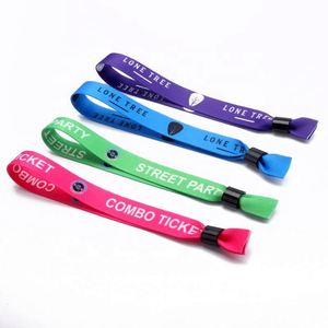 Bracelet en tissu polyester personnalisé avec logo imprimé par sublimation pour événements, fêtes, festivals, bracelet promotionnel avec fermeture - Product Image 3