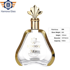 Bouteille d'alcool de 700ml au design personnalisé avec bordure dorée ornée pour le <span class=keywords><strong>cognac</strong></span> XO Premium <span class=keywords><strong>Cognac</strong></span> Spirit avec un bouchon - Product Image 2