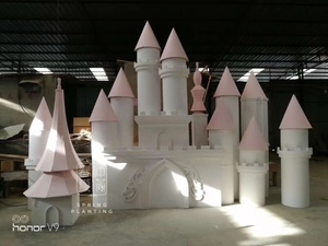 Maßgefertigter Hochzeits-Schloss-Hintergrund für Geburtstagsfeiern Hochzeitsbankett-Saal-Requisiten Holzschloss für Hochzeiten - Product Image 5