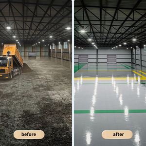 100% Solid Epoxy <b>Floor</b> Paint Self-Leveling for Garage Warehouse Offices-Liquid Appearance Spray & <b>Roller</b> Application - Product Image 4