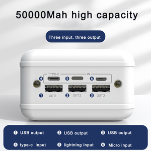 Powerbank nhà máy Bán buôn giá công suất lớn 50000 mAh ngân hàng điện 50000 40000mAh Ba USB đầu ra công suất cao powerbanks - Product Image 4