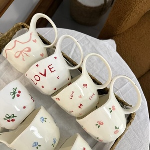 Ins làm bằng tay cốc cà phê gốm vẽ tay thiết kế độc đáo không thường xuyên Cốc gốm có tay cầm lớn cho bữa sáng - Product Image 3