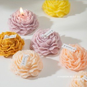 <span class=keywords><strong>Bougie</strong></span> parfumée créative multicolores en forme de fleur, parfum d'ambiance pour la maison, fournitures de décoration de fête, bougies parfumées en forme de pivoine - Product Image 1
