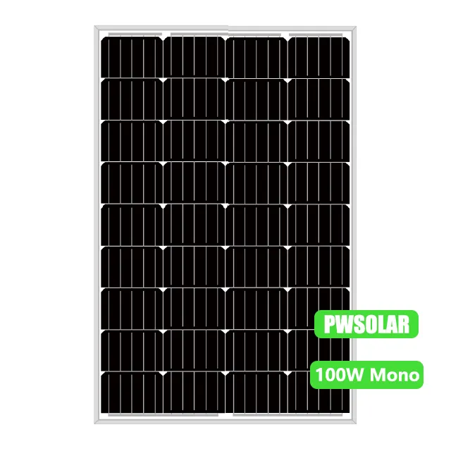 Melhor preço Módulo de painéis solares mono de 100 watts 36 células para sistema de energia solar off grid monocristalino com inversor solar