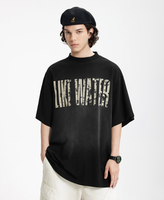 Kaos Pria Vintage Spray Wash Print 2026 Musim Panas Terbaru Streetwear Longgar Katun Lengan Pendek