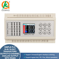Controlador Oshangming PLC 16 DI 16 DO Transistor 2 Entrada analógica con RS485 Modbus Rtu para estacionamiento inteligente