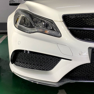 Mercedes-Benz E-Class Coupe C207 Front Bumper Canard Carbon Fiber Textured Piano Black ABS Wind Blade 2013-2016 AMG Line - Product Image 2