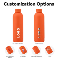 Bouteille d'eau de sport en acier inoxydable avec logo personnalisé, isolation thermique (0-6 heures), écologique, avec poignée en corde