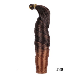 BELEZA T30 Meilleure vente Extensions de cheveux synthétiques à fibres haute température, teintes, à boucles souples françaises, pour tressage au crochet, pour femmes africaines - Product Image 1
