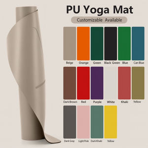 Alta calidad 15 PCS Logotipo de impresión personalizado gratis Estera de Yoga de goma natural Marrón Pu 5mm Esteras de fitness de viaje Estera de Pilates de yoga - Product Image 2