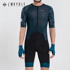 Mcycle 에어로 사이클링 저지 레이스 커팅 디자인 전체 지퍼 자전거 착용 스피드 슈트 사이클링 스킨 세트 편안한 철인 3 종 경기 세트