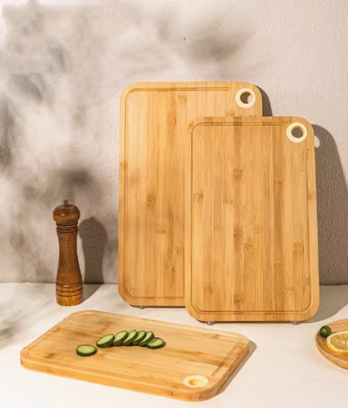 # Handmade Reversible Bamboo Cutting Board 35×25cm – Wooden Chopping Board for Kitchen, Hotel & Gift - View 2