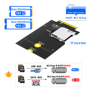 Adaptateur de carte TF vers M.2 NGFF Key-B (interface USB non incluse) pour ordinateur portable/de bureau, format 3042/3052, en stock - Product Image 2