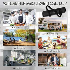 Bolsa Enrollable para Cuchillos de Chef, Universal, con Bolsillo Grande con Cremallera, Estuche Organizador para Utensilios de Cocina, Bolsa de Almacenamiento para Cuchillos de Lona Encerada - Product Image 2