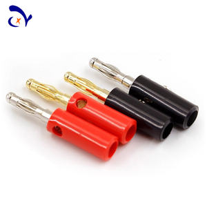 ブラック + レッド4.0mmバナナコネクタ2P金メッキソルダーレスピン電子真鍮コンタクト素材 - Product Image 3