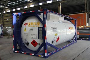 Tanque de ácido sulfúrico (<span class=keywords><strong>H2SO4</strong></span>) certificado por la ONU 20/30/40ft Tamaños 17,5-42m3 Capacidad Equipo de almacenamiento de químicos - Product Image 3