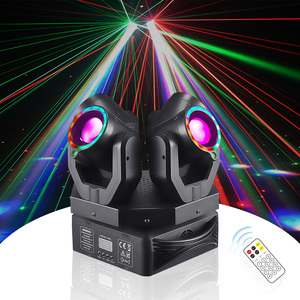 4-cánh tay tàu chiến di chuyển đầu ánh sáng với chùm tia laser cầu vồng hiệu ứng DMX điều khiển bằng giọng nói cho sân khấu Disco Party Wedding DJ chiếu sáng - Product Image 1